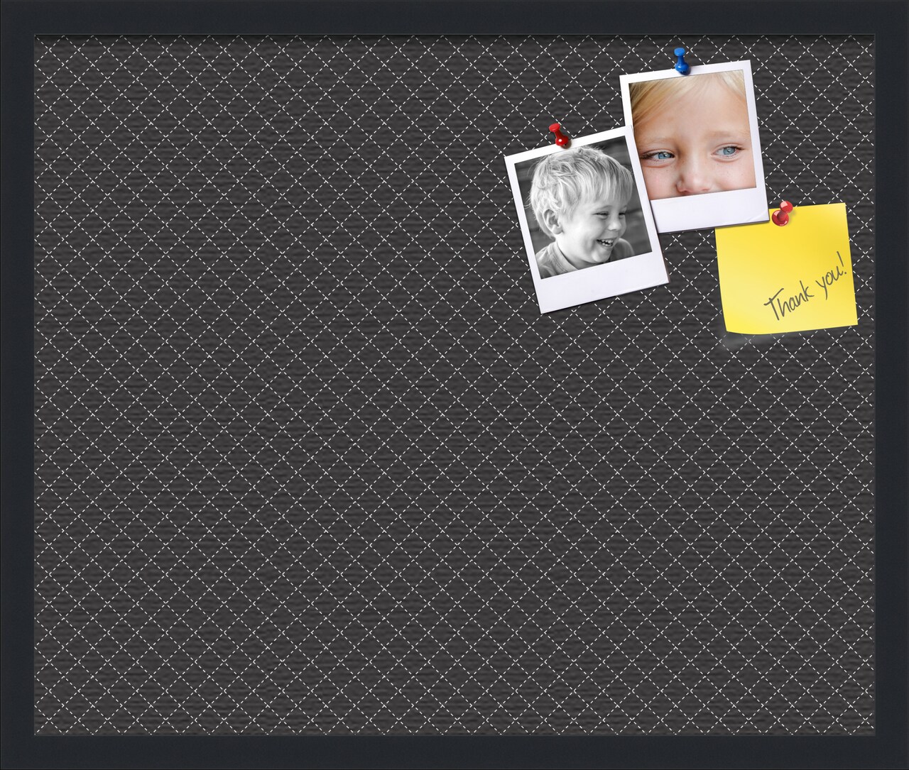 PinPix Custom Bulletin Board Black Diamond Poster Board Has a Fabric Style Canvas Finish, Framed in Satin Black, by ArtToFrames (PinPix-120)